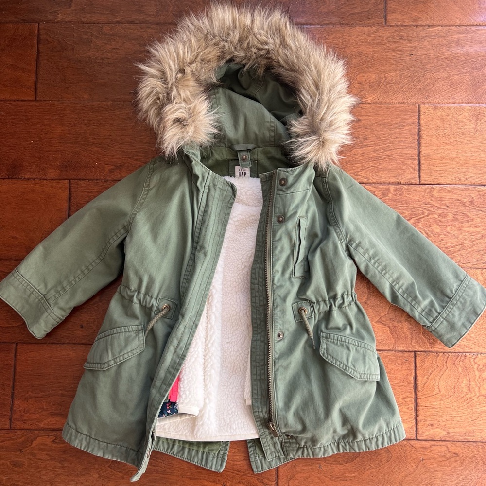 GAP Toddler double layer Jacket with Faux Fur